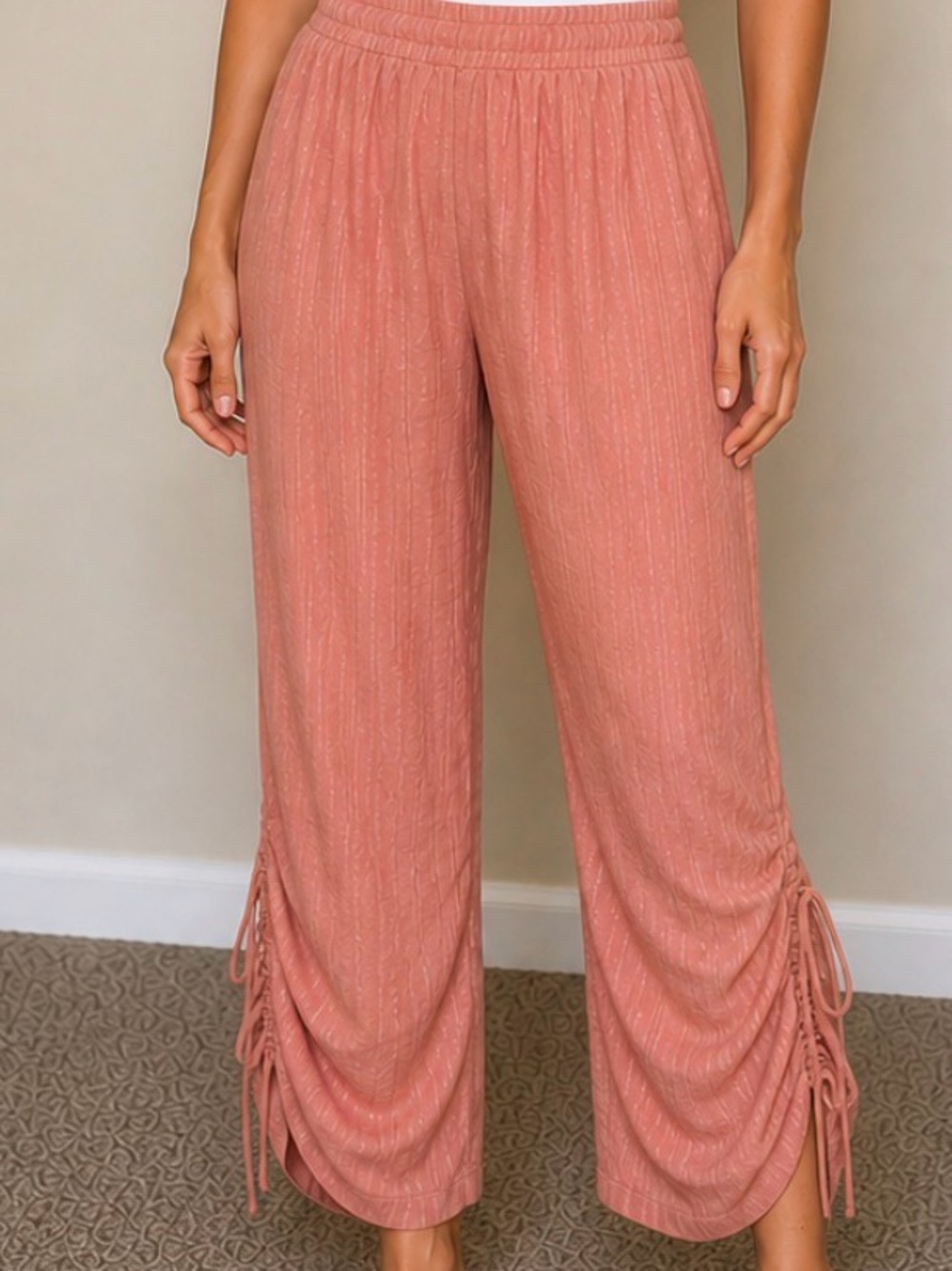 Free People Rose Dawn Pink Pull-On Pants